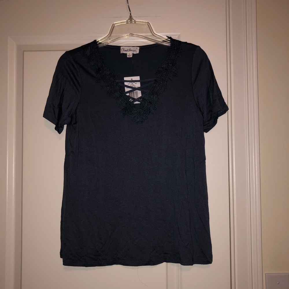 Navy V-Neck Tee Shirt